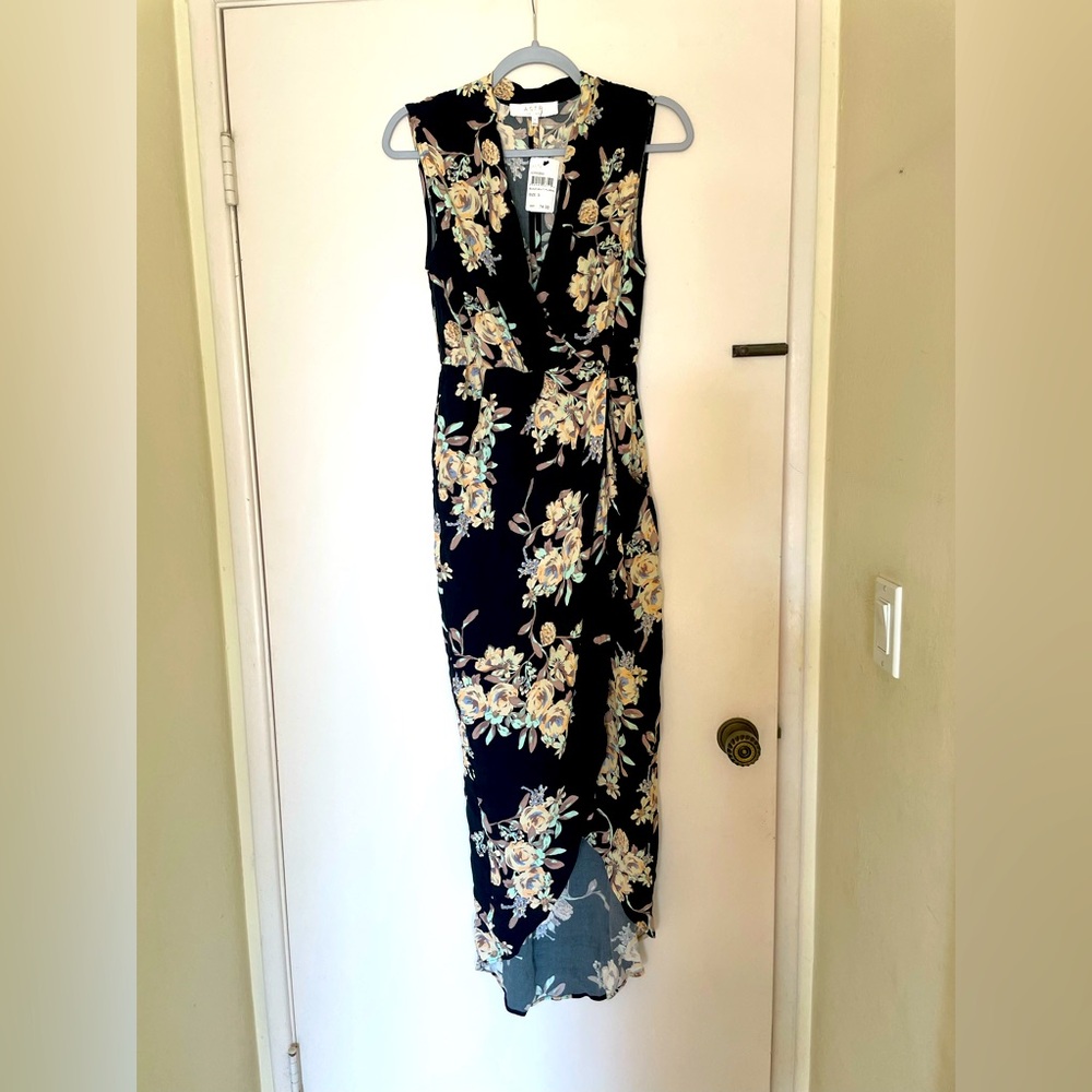 ASTR the label black multi-floral dress, NWT, size S